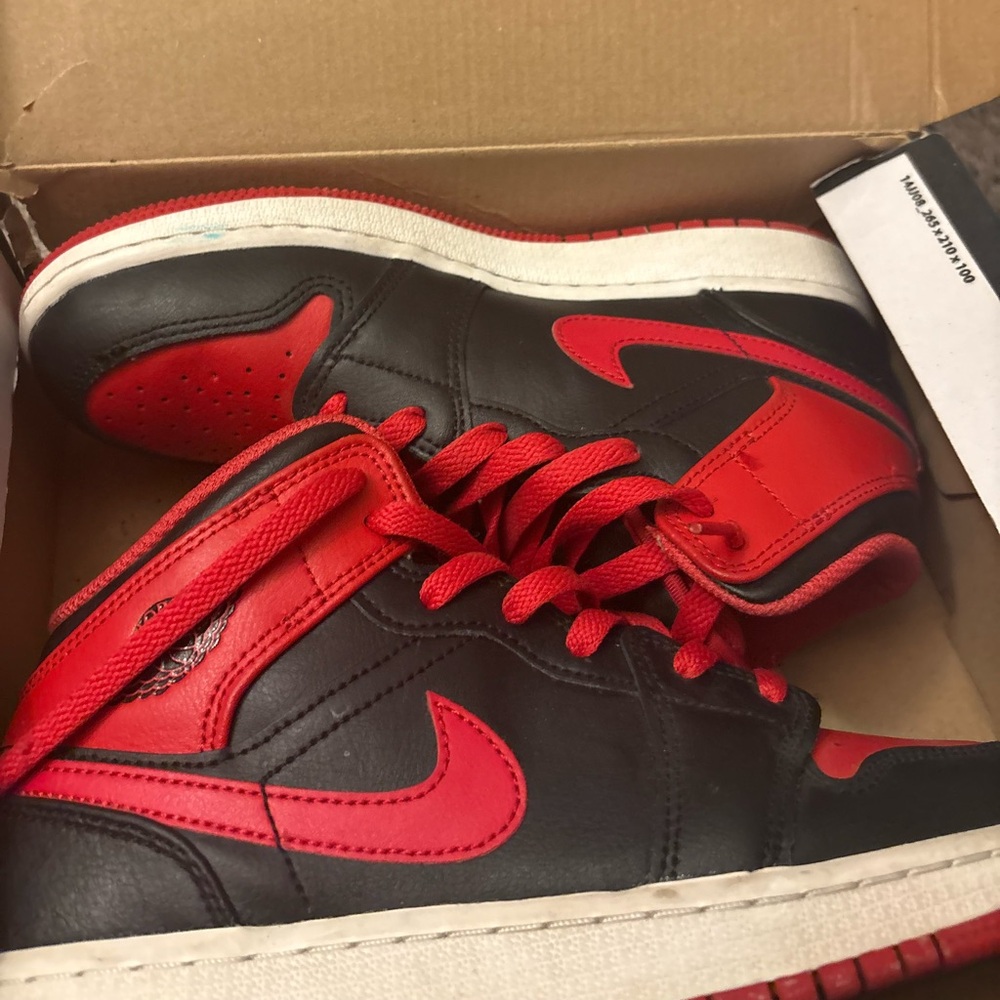 Jordan Black and Red High-Top Sneakers